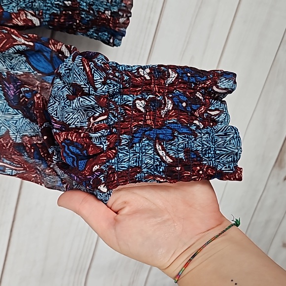 Rachel Zoe Floral Boho Sheer Peasant Blouse - Size Small - Picture 5 of 14